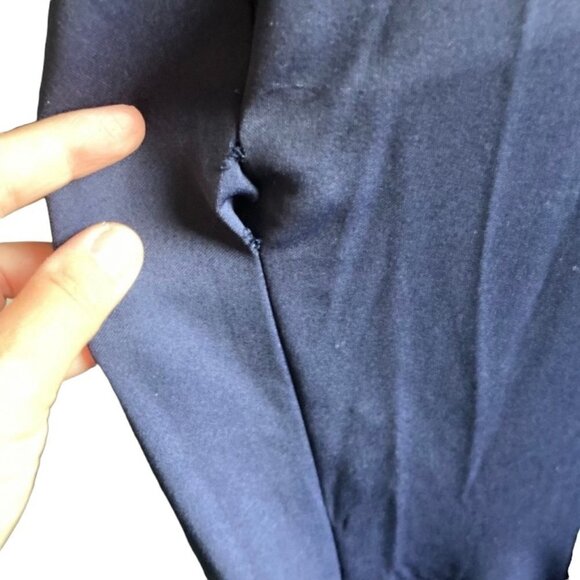 Navy Open Back Minimalist Long Formal Prom Dress US S - Picture 5 of 5